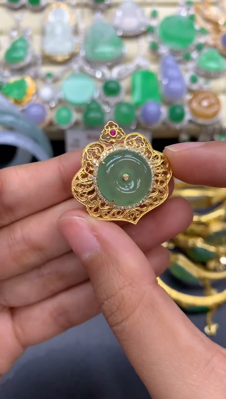 【闪购商品】翡翠颈饰18K金镶嵌434-中国好珍宝