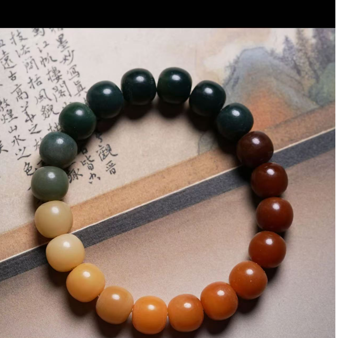 【惊喜】----多宝渐变菩提手串一条-（冰观音）