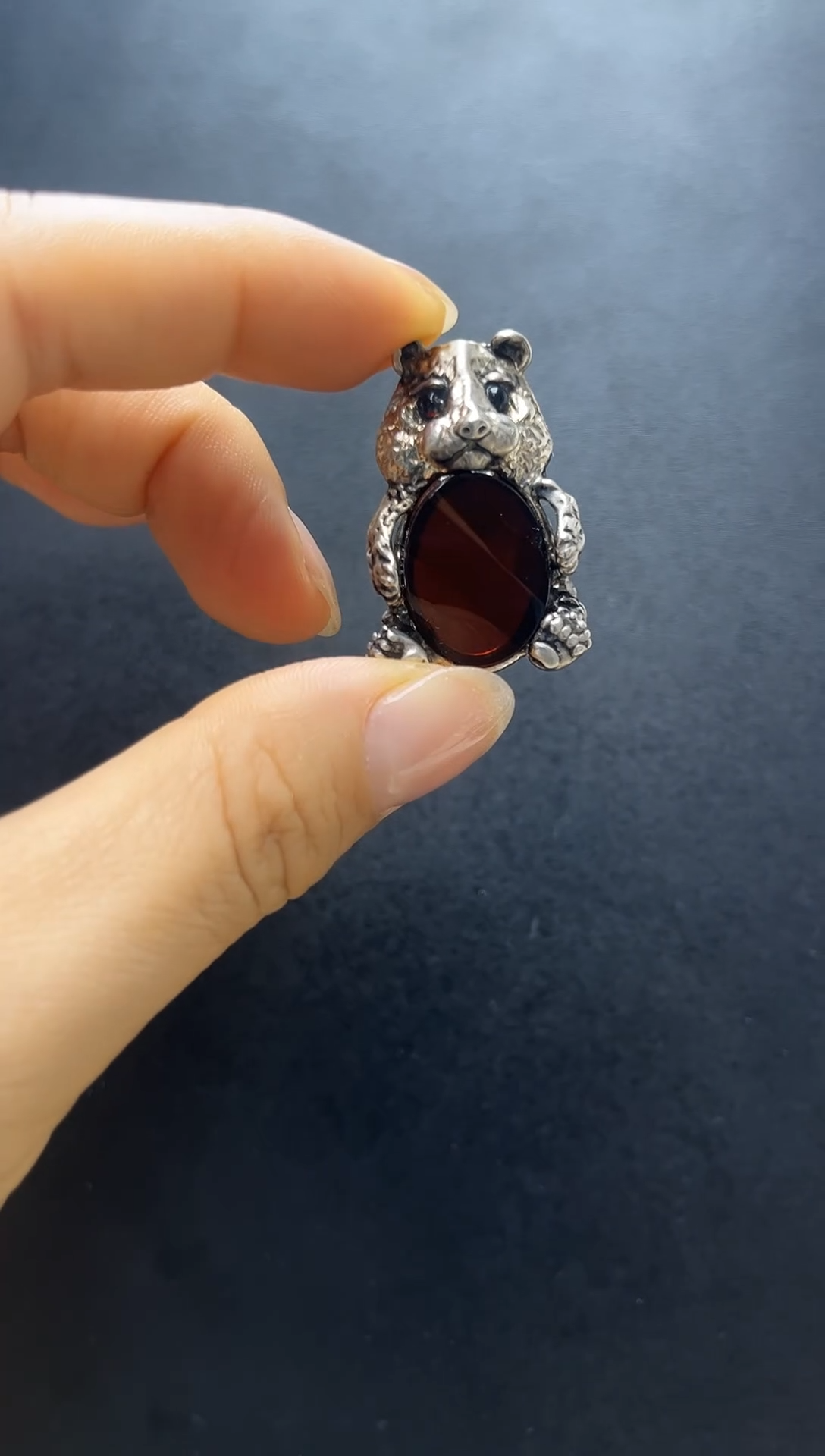 银S925镶嵌琥珀裸石琥珀吊坠