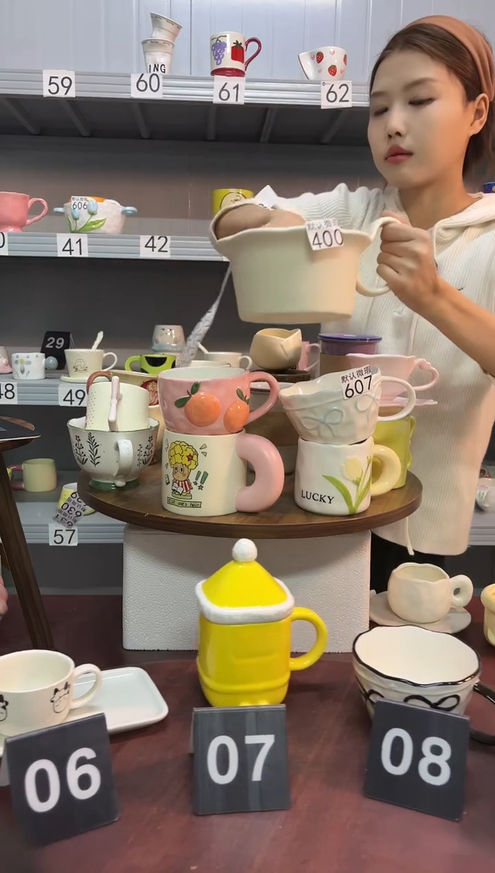 陶瓷无盖款曲面手柄600毫升早餐杯泡面碗