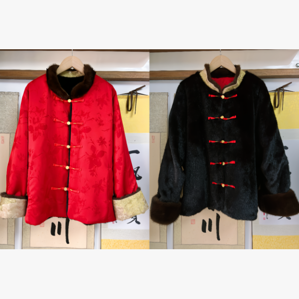 新中式双面穿拜年服大衣外套