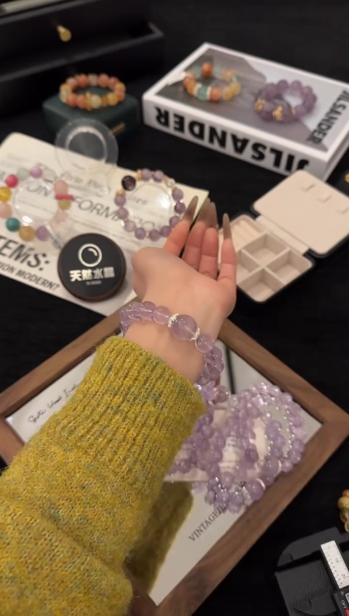 合金手链水晶紫水晶x3479