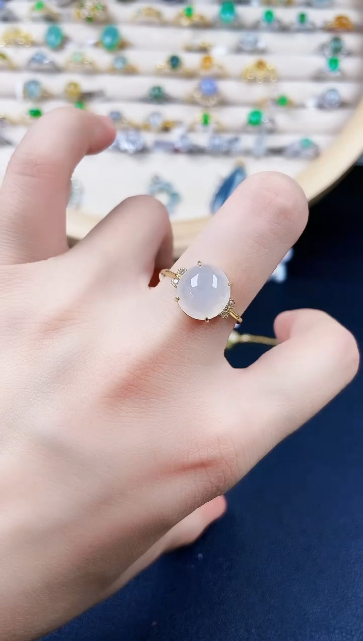 【闪购商品】翡翠银S925镶嵌戒指66464