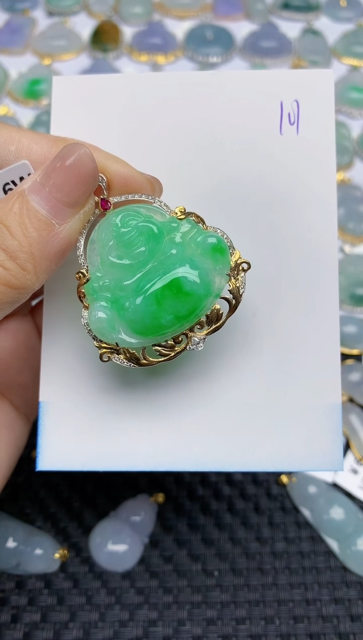 【闪购商品】翡翠颈饰18K金镶嵌天然A货翡翠 101