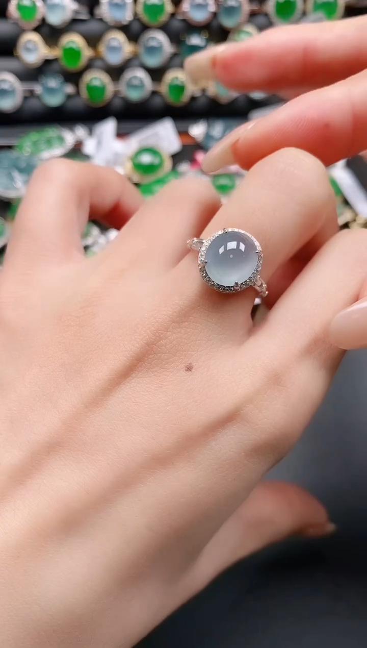 银S925镶嵌戒指翡翠1111