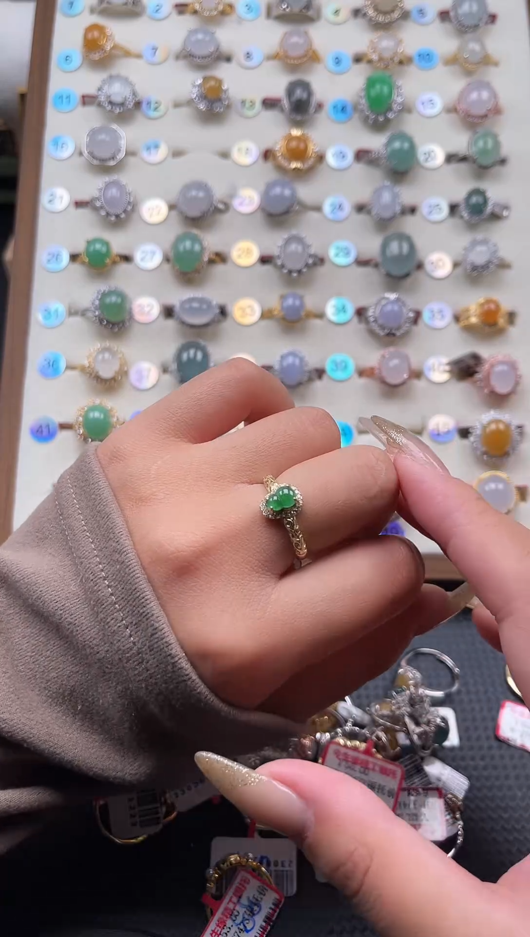 【闪购商品】翡翠戒指银S925镶嵌天然A货翡翠戒指