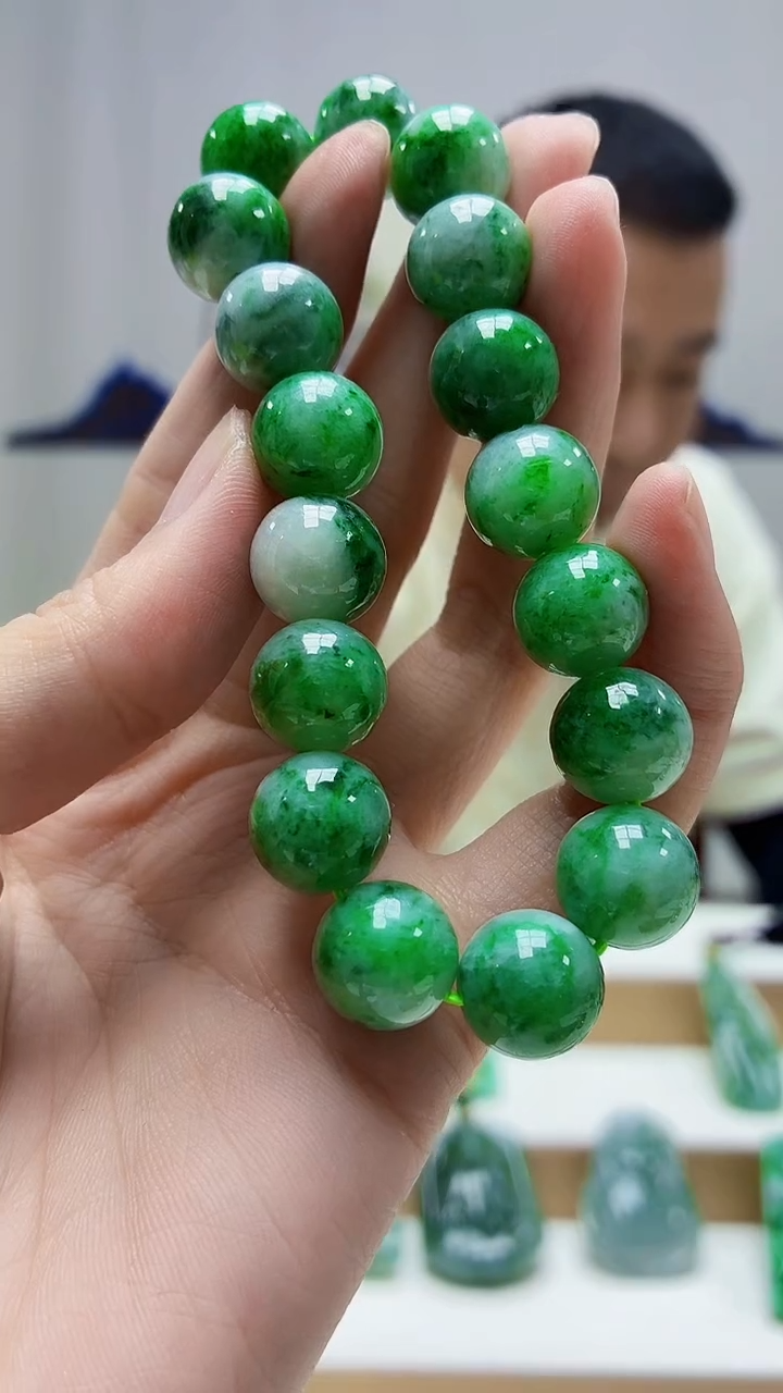 未镶嵌定制翡翠4898zm-毛货手串83