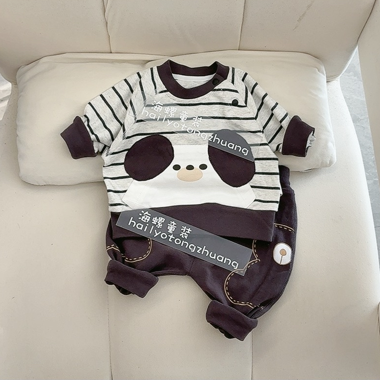 2025新款秋季婴幼儿舒绒无骨长袖套装百搭婴儿秋季分体两件套