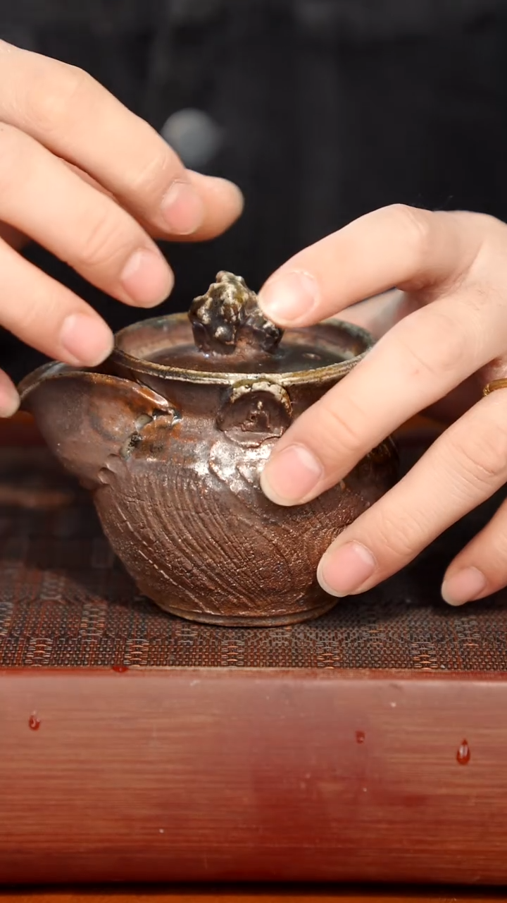 陶瓷奢瓷/瑞寅柴烧茶器（宝瓶）354微瑕