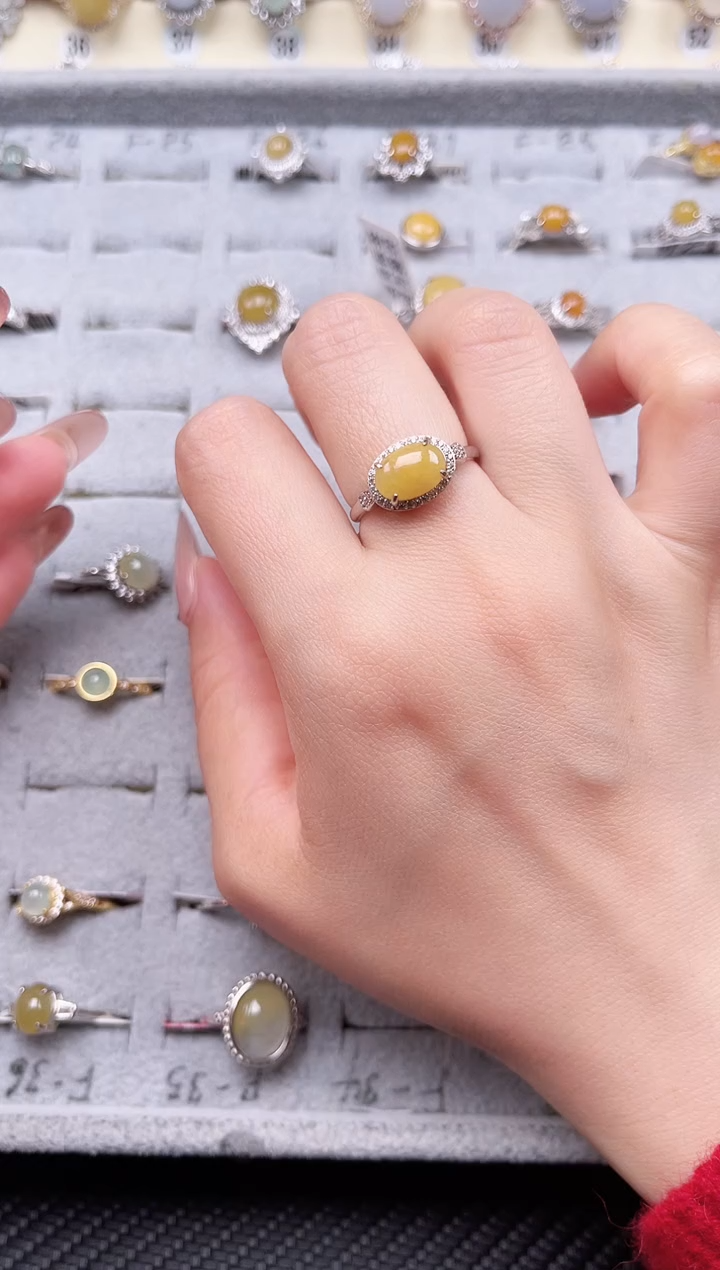 【闪购商品】翡翠戒指银S925镶嵌戒指