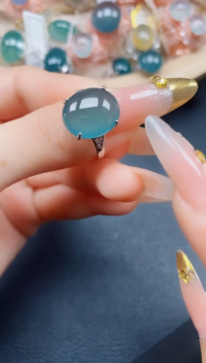 【闪购商品】翡翠戒指银S925镶嵌翡翠