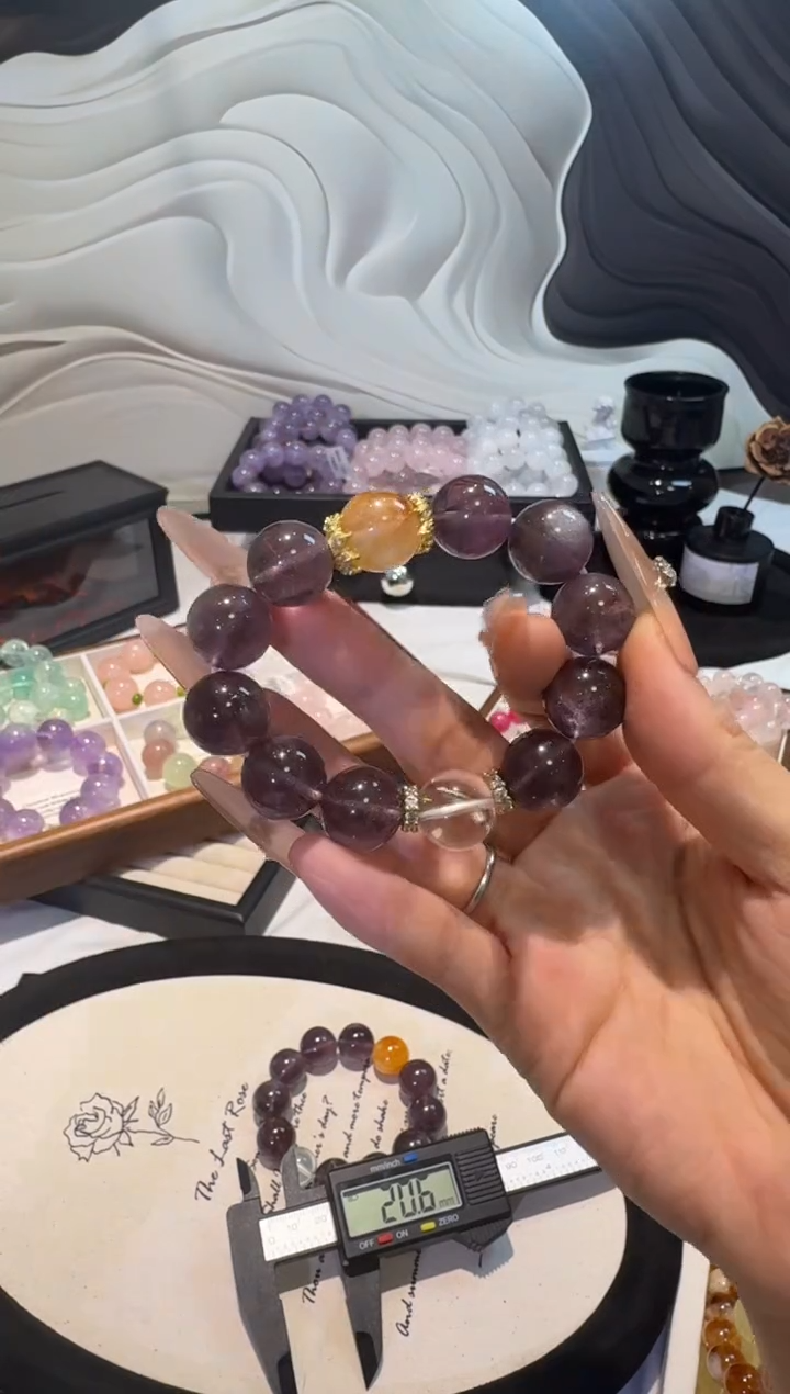 水晶手串未镶嵌紫黄晶