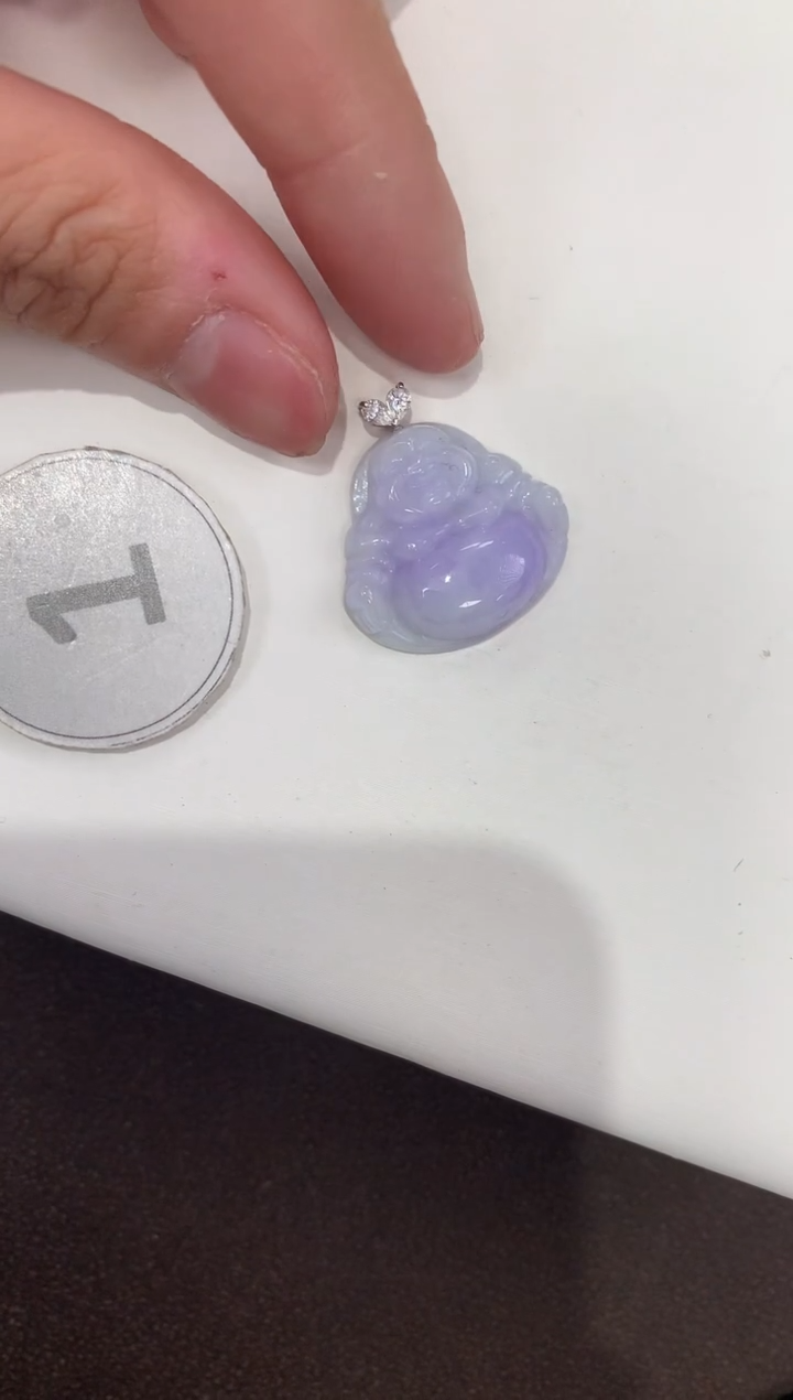 颈饰18K金镶嵌翡翠天然缅甸A货翡翠