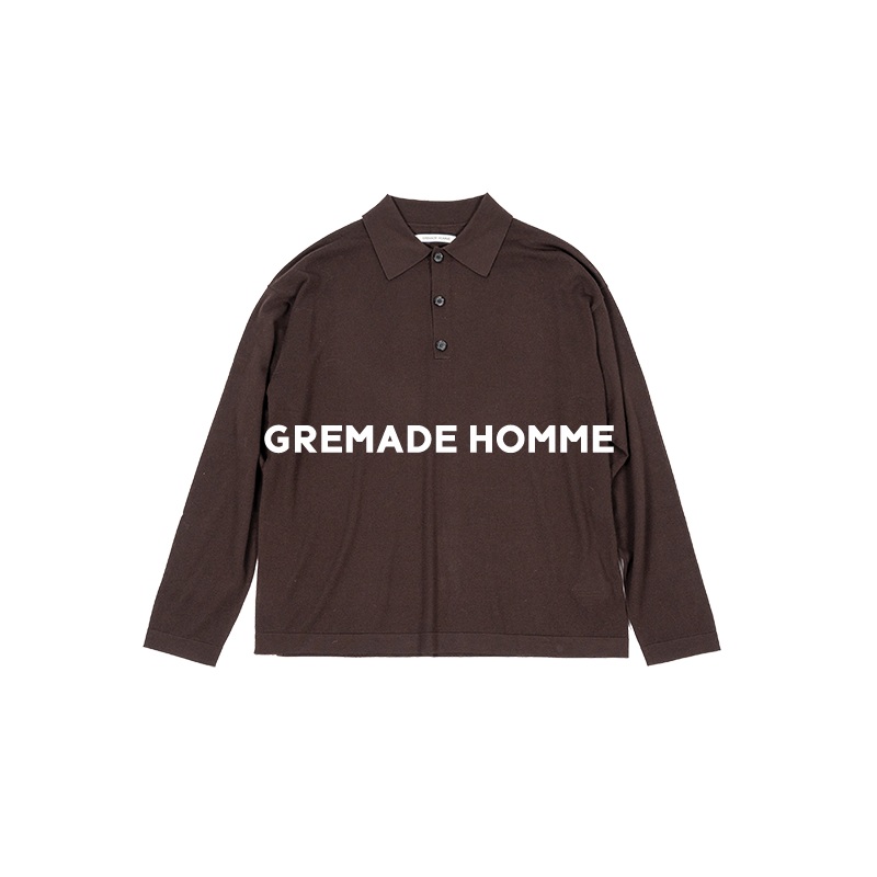 GREMADE ROW风超细15.5微米美利奴羊毛丝滑飘逸宽松长袖POLO