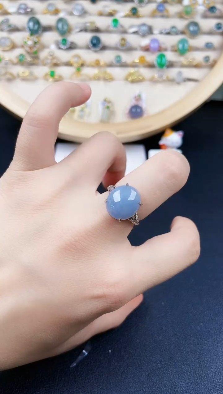 【闪购商品】翡翠银S925镶嵌戒指546646