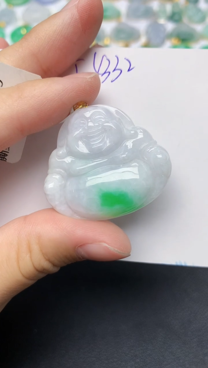 颈饰18K金镶嵌翡翠天然缅甸A货翡翠百元以上9元证书费自理