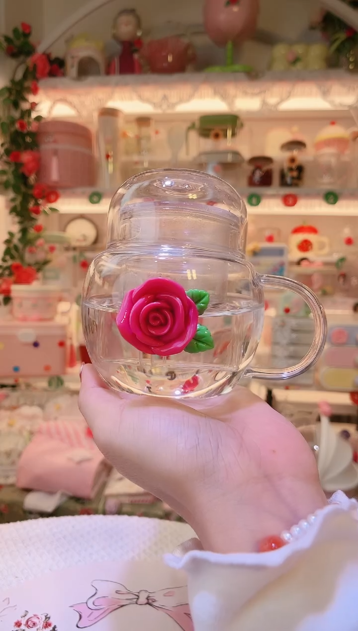 玫瑰花吨吨泡茶杯——手工制作品质好！