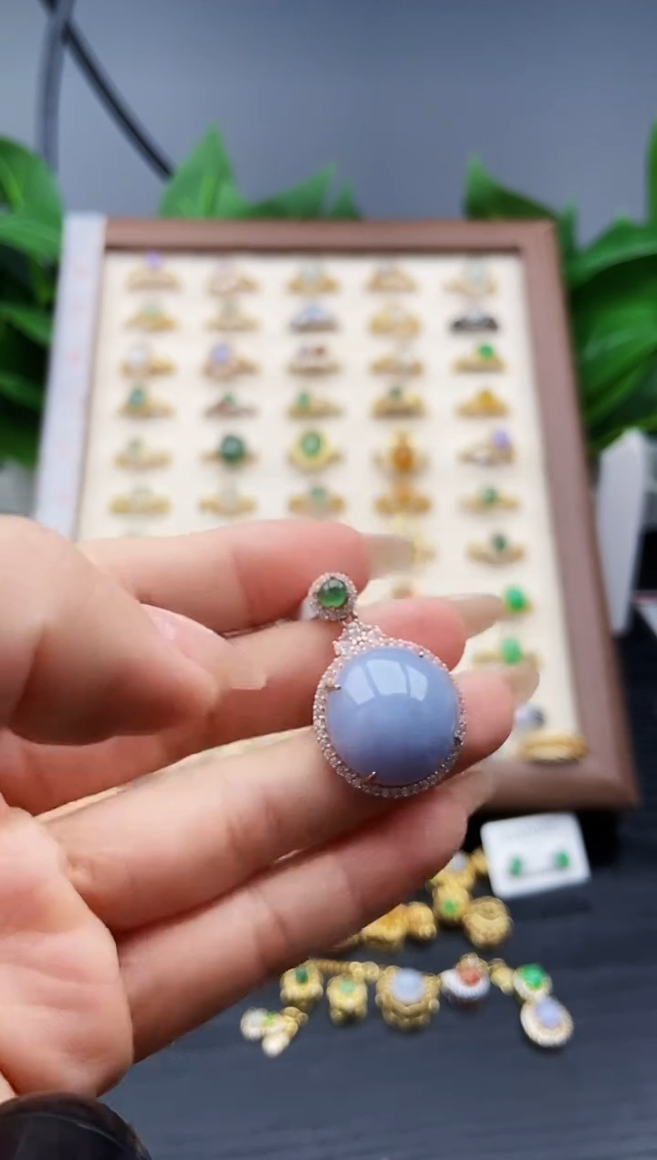 颈饰银S925镶嵌翡翠12