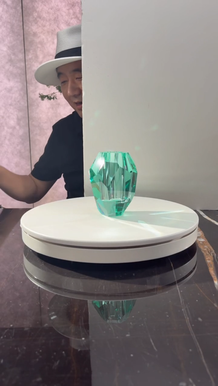 摆件CS0101073水绿色水晶琉璃香薰瓶