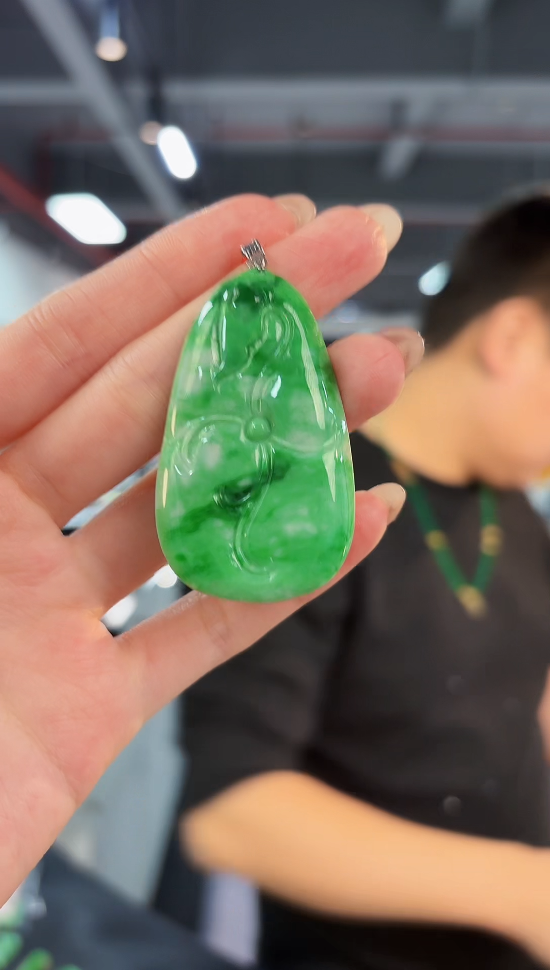 【闪购商品】翡翠颈饰18K金镶嵌 缅料A货/支持复检/一件