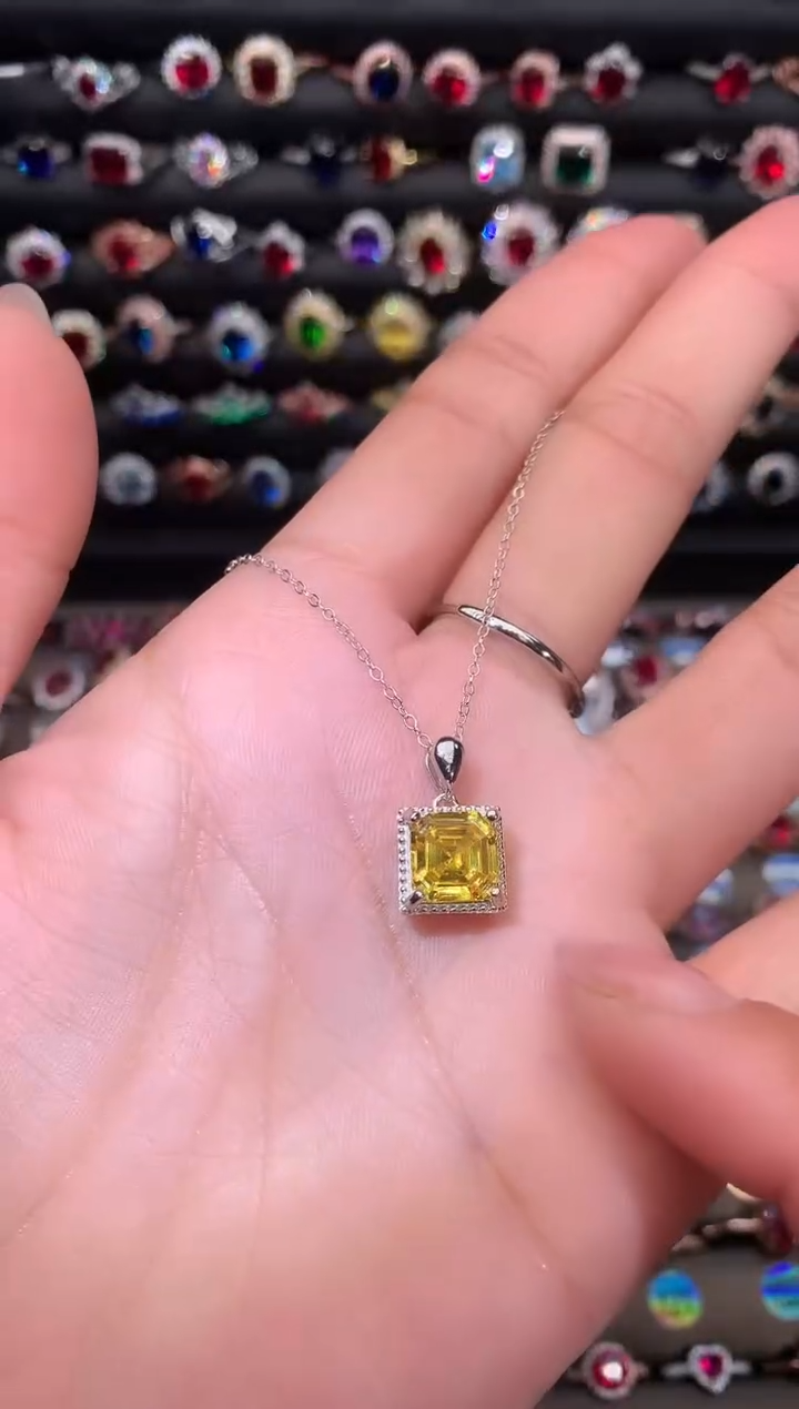 【闪购商品】水晶颈饰银S925镶嵌黄水晶