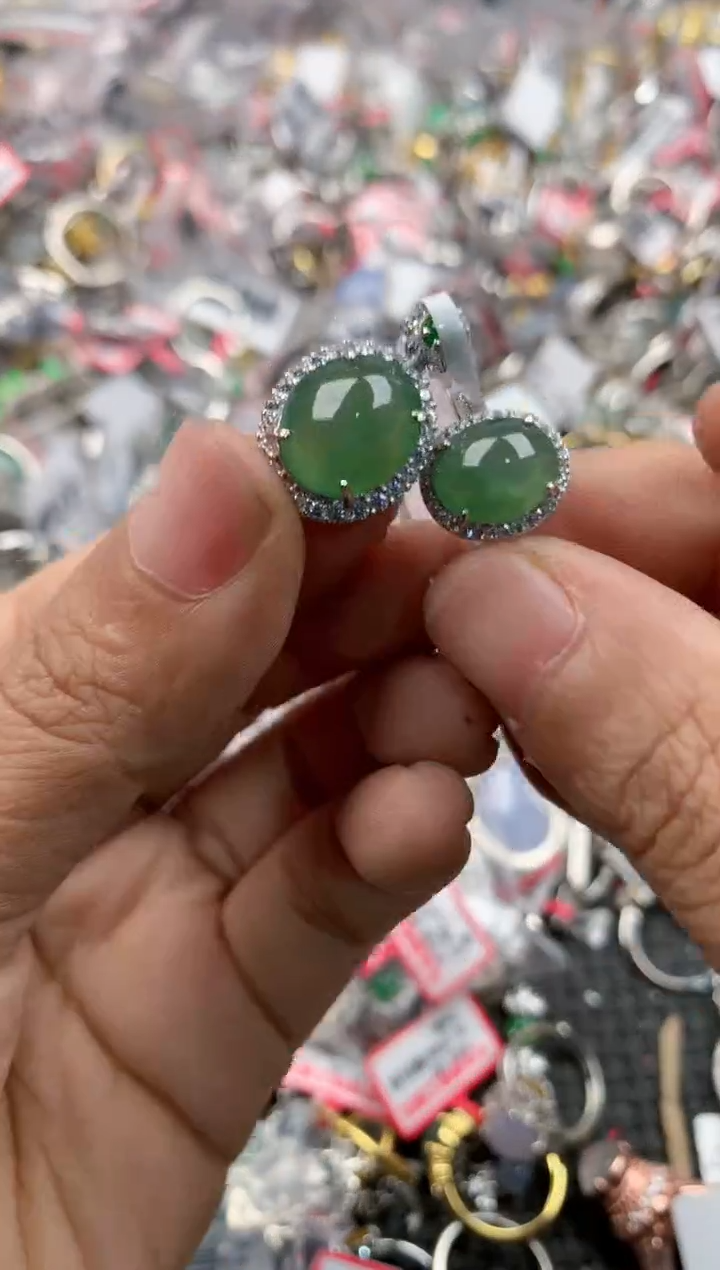 银S925镶嵌戒指翡翠10            8