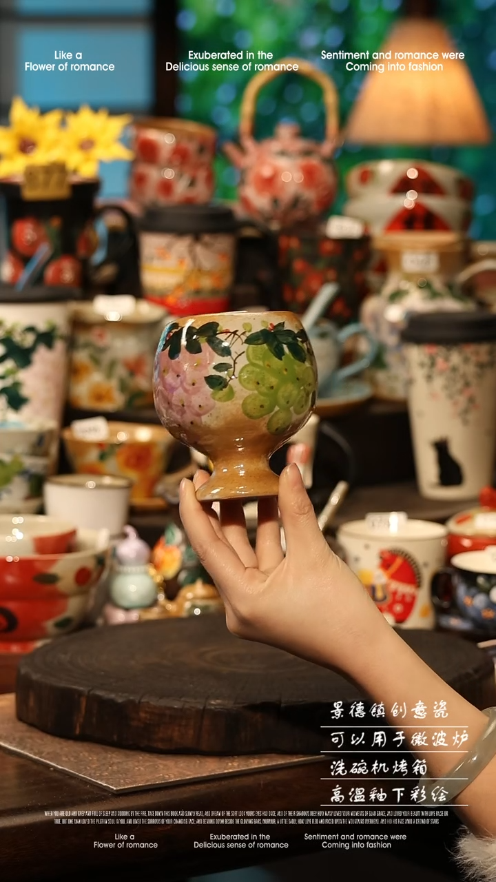 陶瓷景德镇高温釉下彩手工手绘款式@A0177@