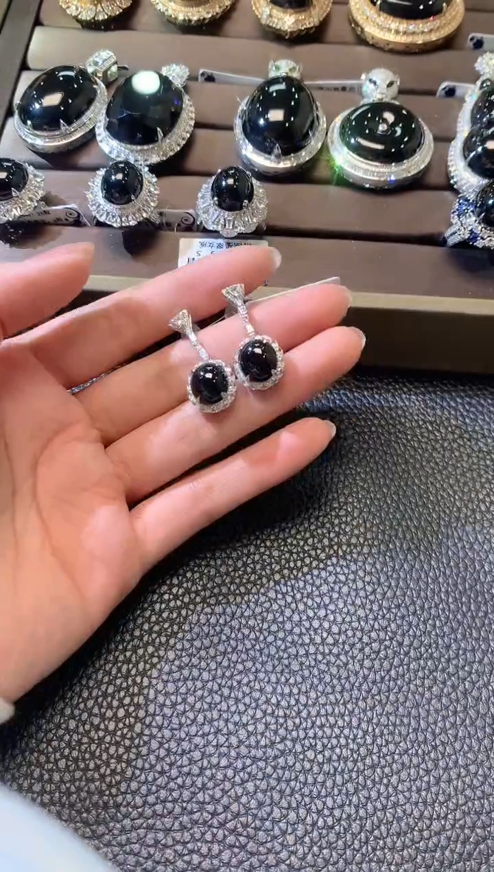 【闪购商品】翡翠耳饰18K金镶嵌A39翡翠