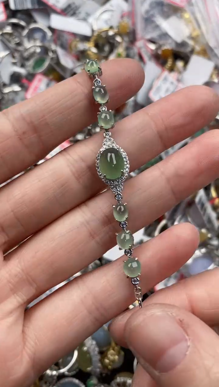 银S925镶嵌戒指翡翠333   8