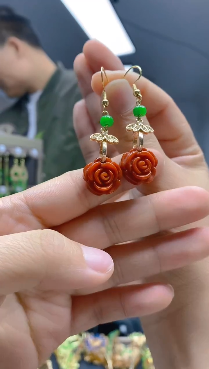 【闪购商品】翡翠耳饰合金322翡翠耳钩