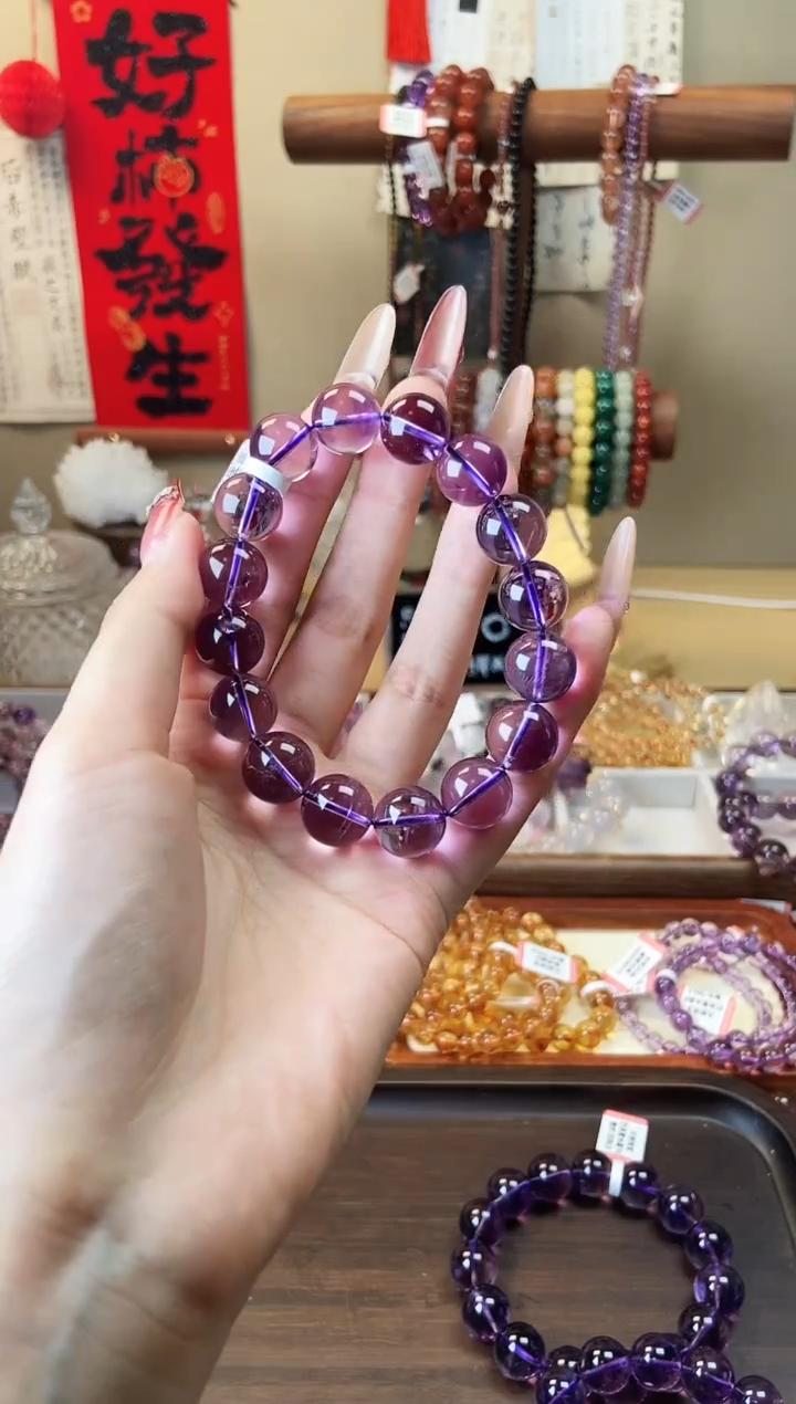 【闪购商品】水晶手串未镶嵌巴西紫水晶13mm