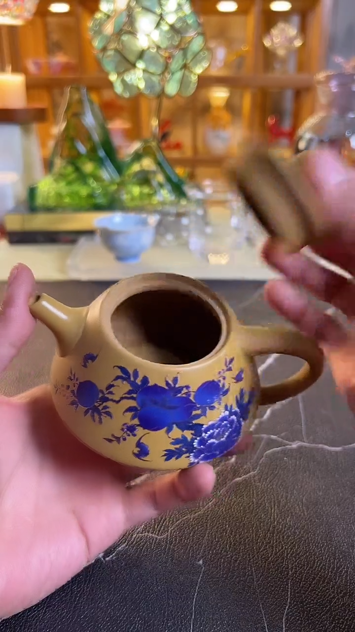 紫砂盖碗茶壶贴花