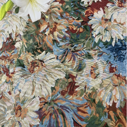 ZN107-74棉麻【60*220】彩菊水溶花边棉麻交织布桌布茶几布