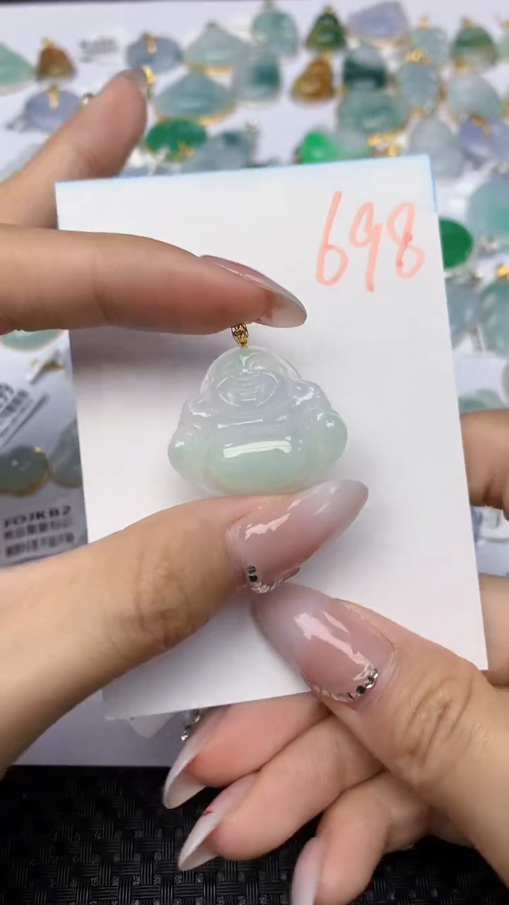 【闪购商品】翡翠颈饰18K金镶嵌 天然翡翠A货