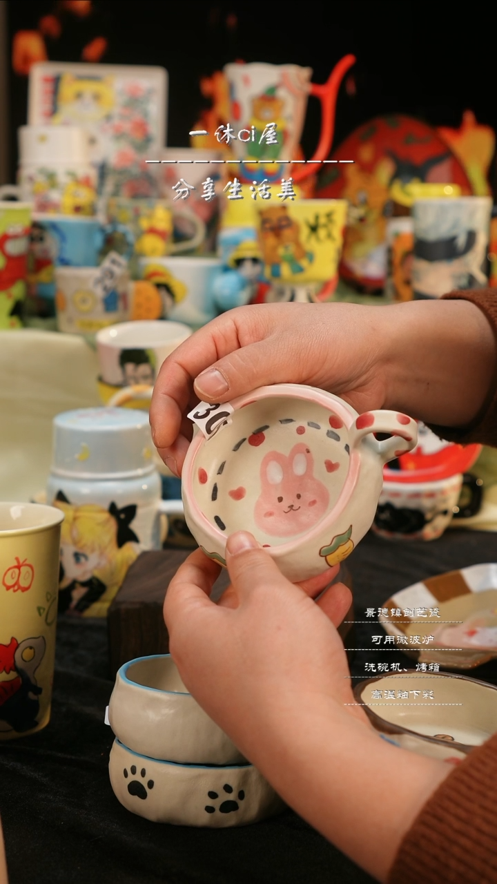 【闪购商品】摆件亲工手绘陶瓷-