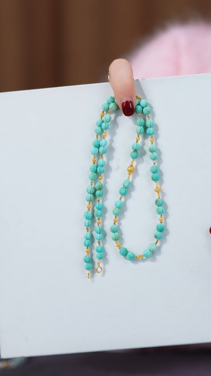 【闪购商品】绿松石项链18K金镶嵌1