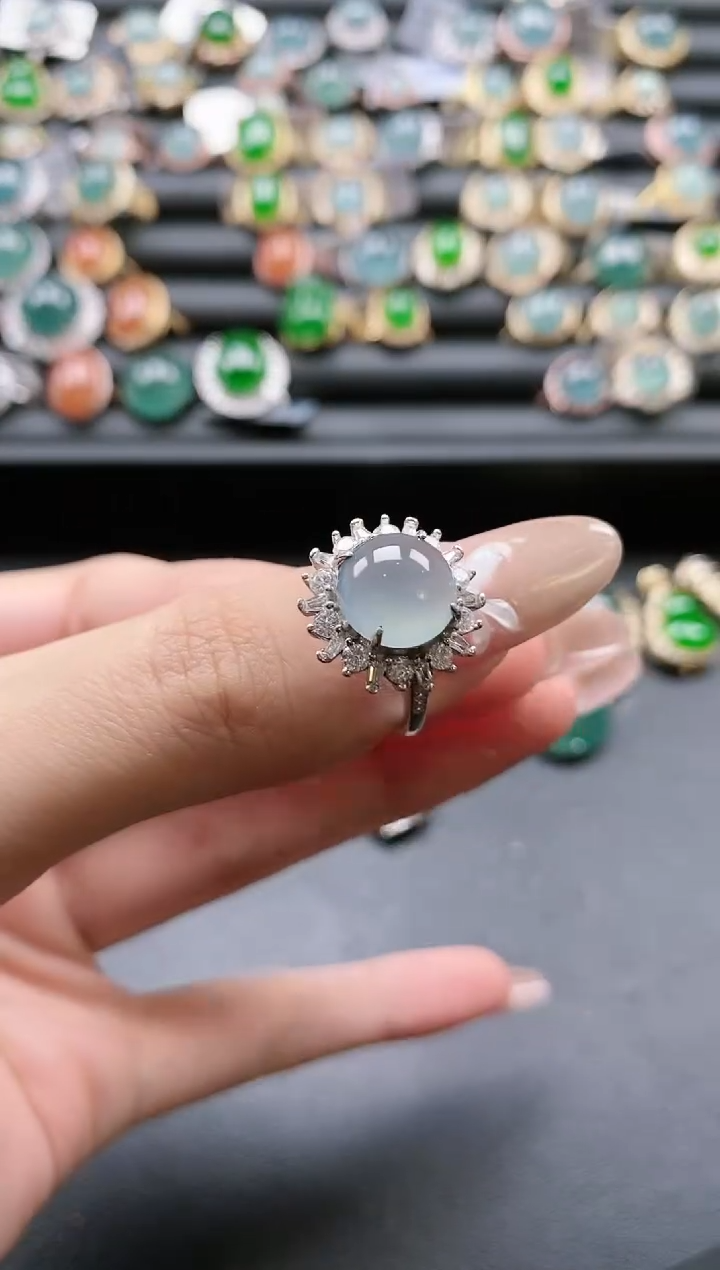 【闪购商品】翡翠戒指银S925镶嵌51511