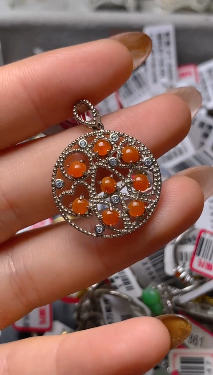 银S925镶嵌戒指翡翠百内无证书