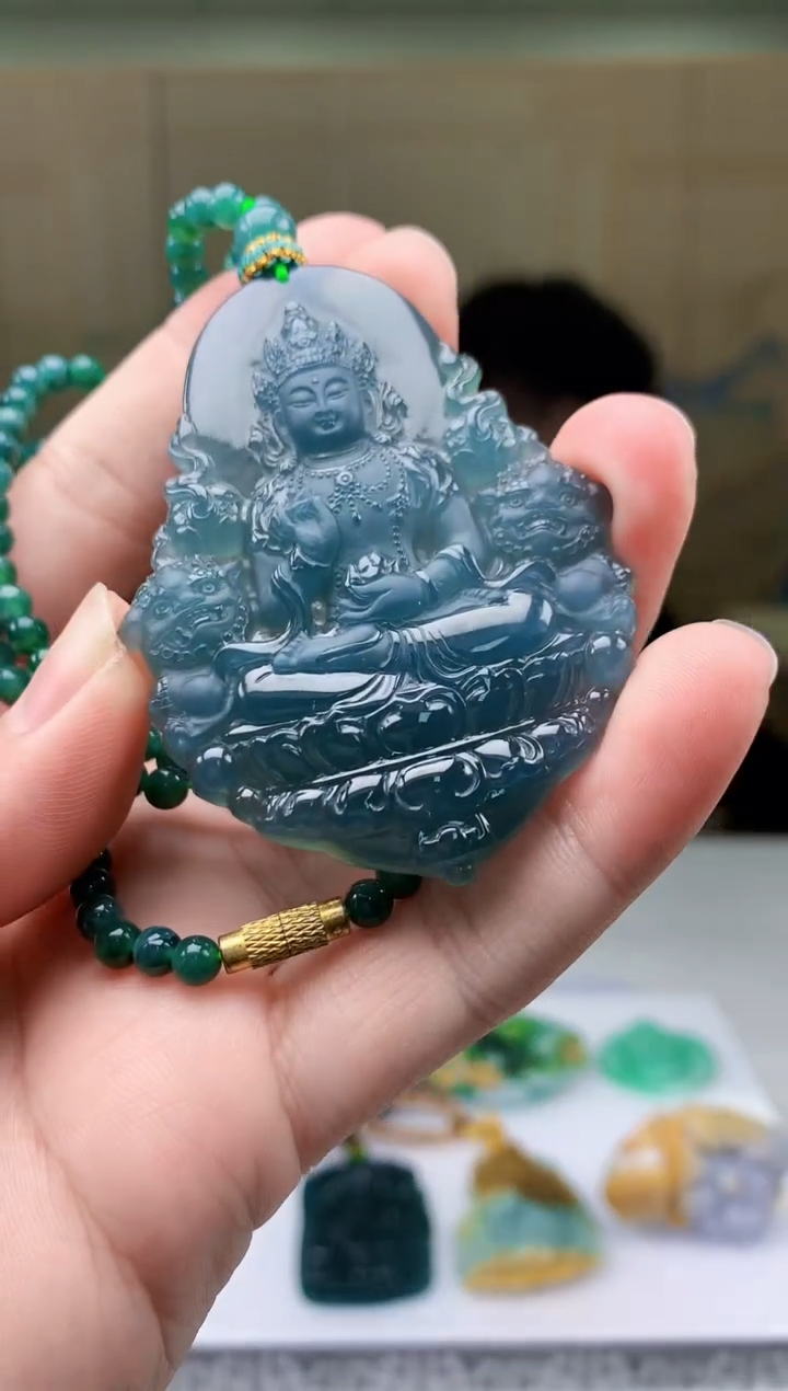 【闪购商品】定制翡翠未镶嵌5152bb-毛货挂件54赠珠链