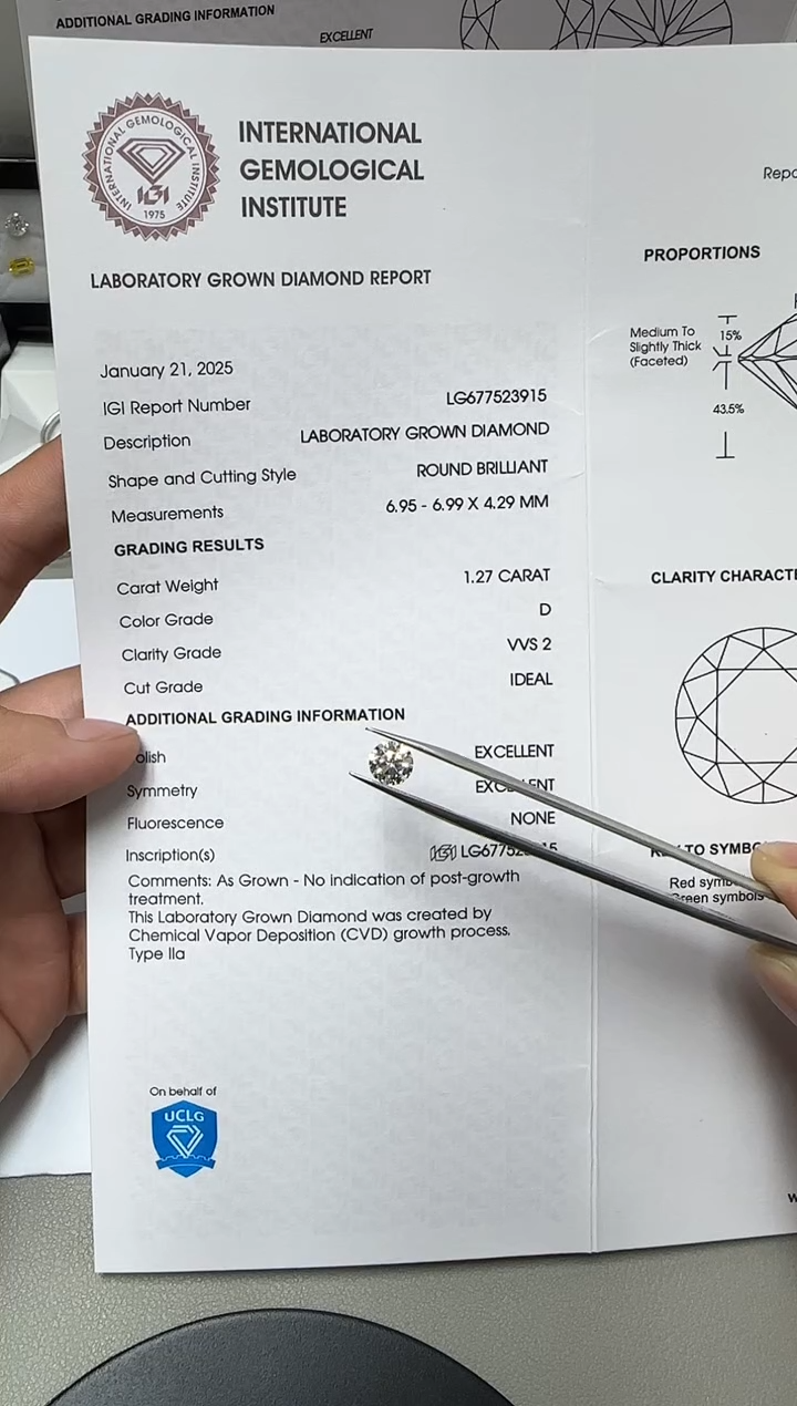 【闪购商品】实验室培育钻石未镶嵌圆钻裸石
