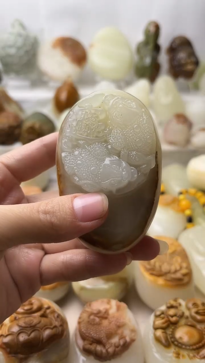 石材古青石棉纹正常不退换金蟾