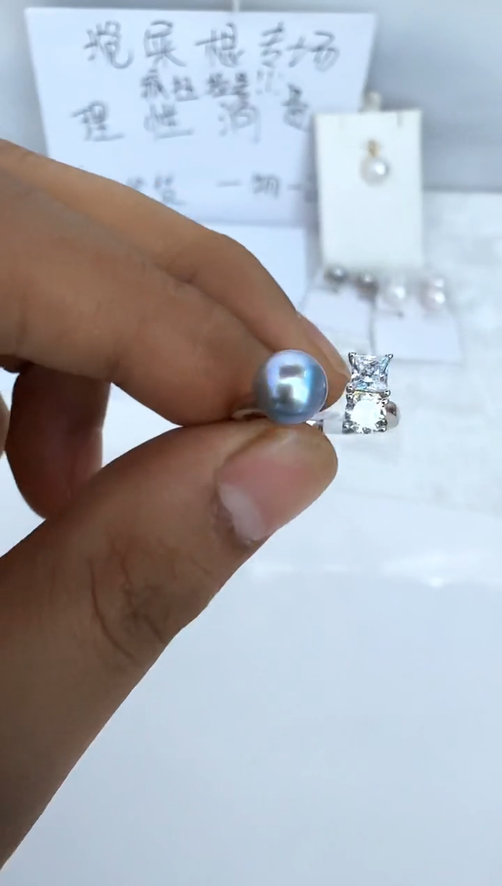 【闪购商品】海水珍珠戒指银S925镶嵌戒指
