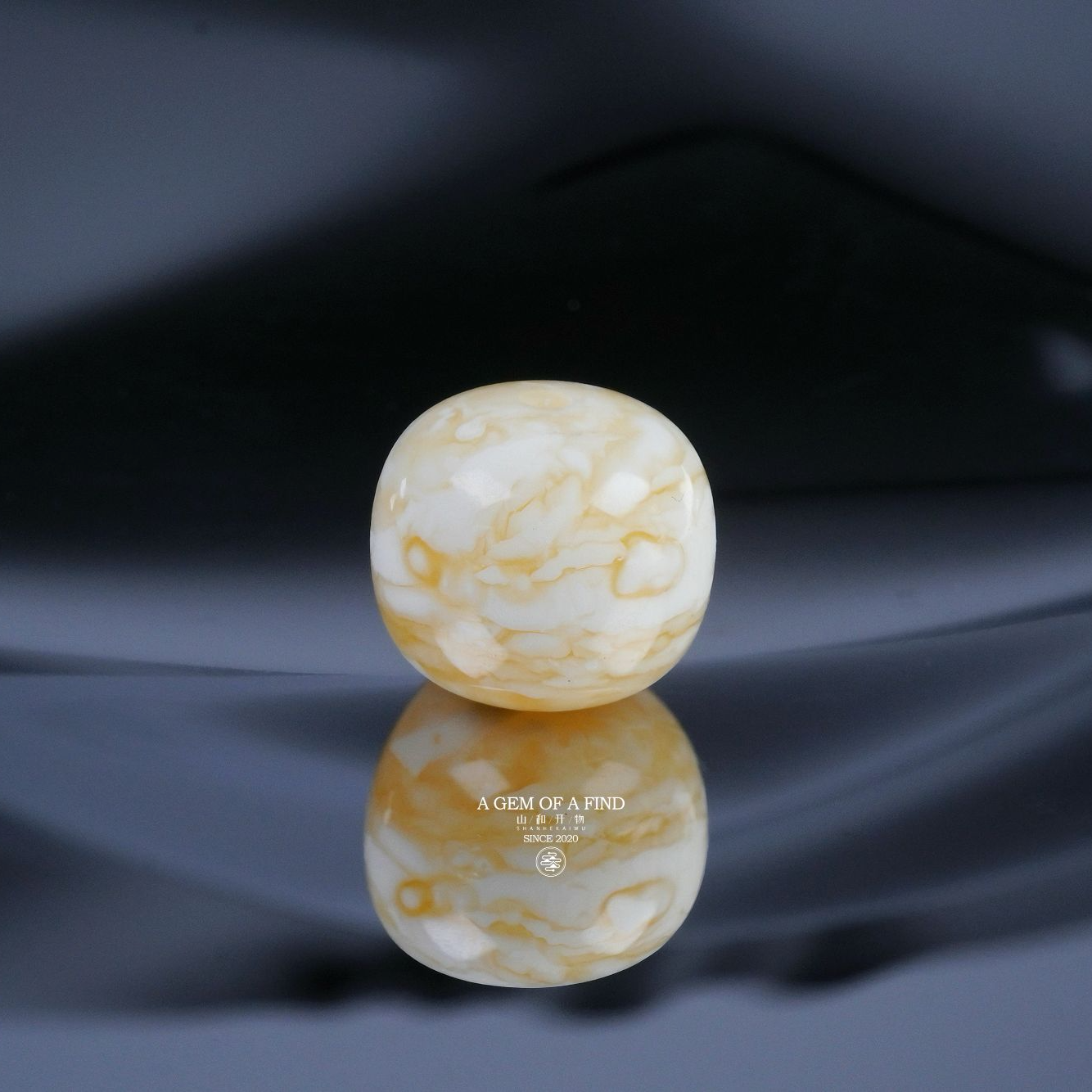 山和开物｜10.6mm金瓷白虎纹千层雪老型文玩配饰G天然琥珀蜜蜡特惠