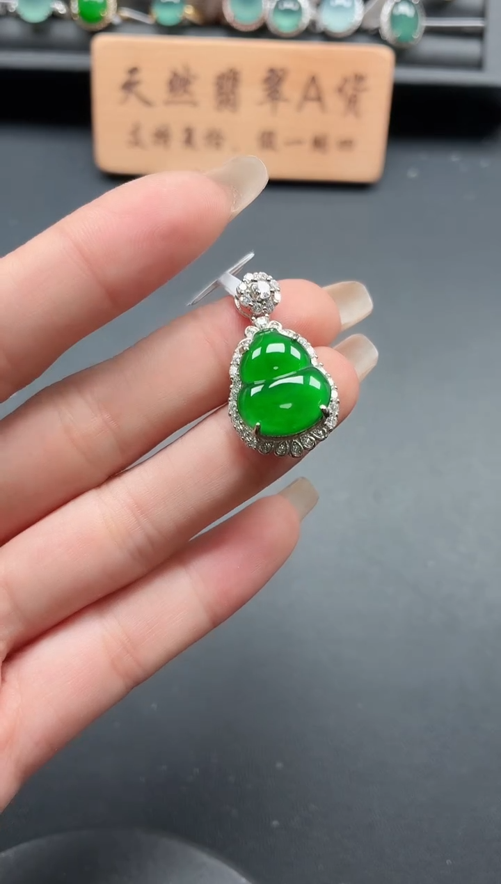 银S925镶嵌戒指翡翠11