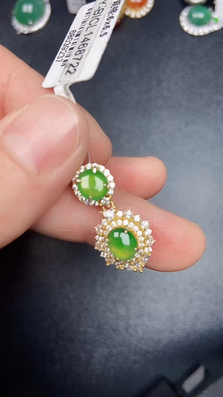 银S925镶嵌戒指翡翠9000