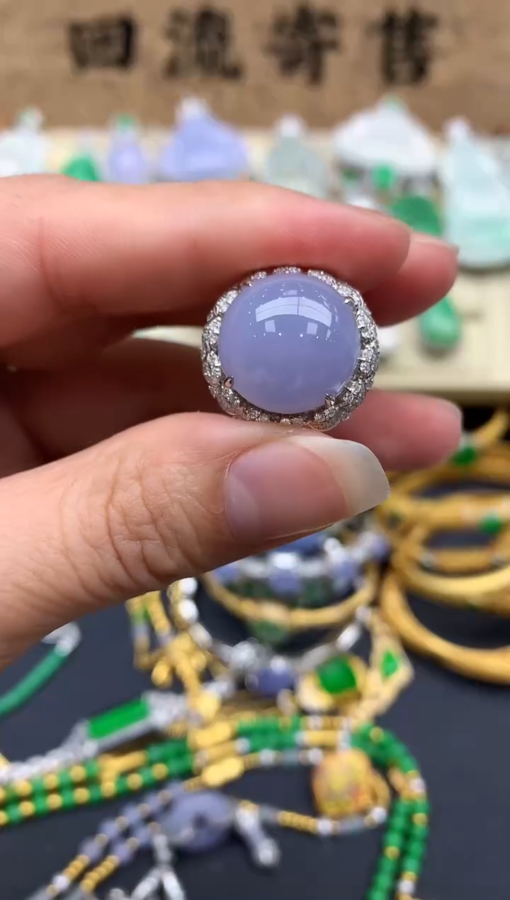 【闪购商品】翡翠戒指18K金镶嵌638--中国好珍宝