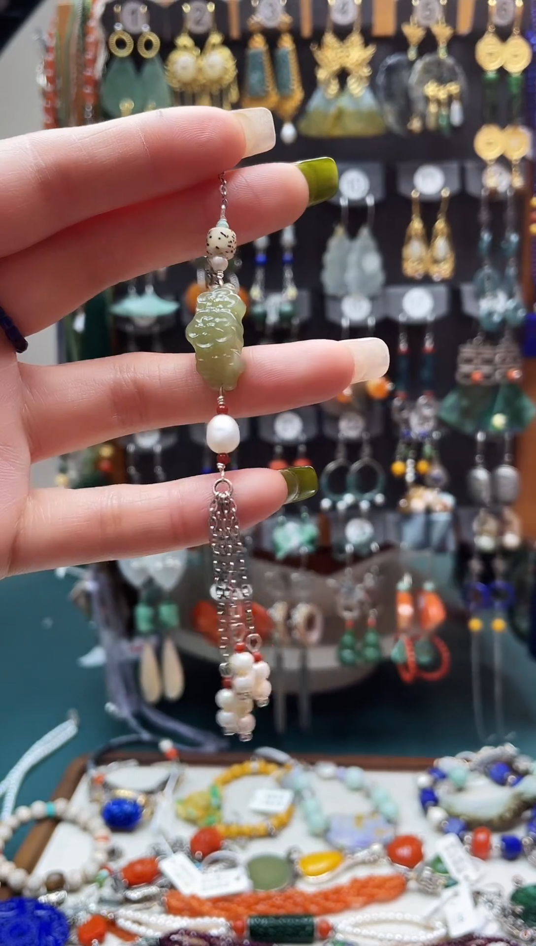 银S925镶嵌和田玉挂件饰品