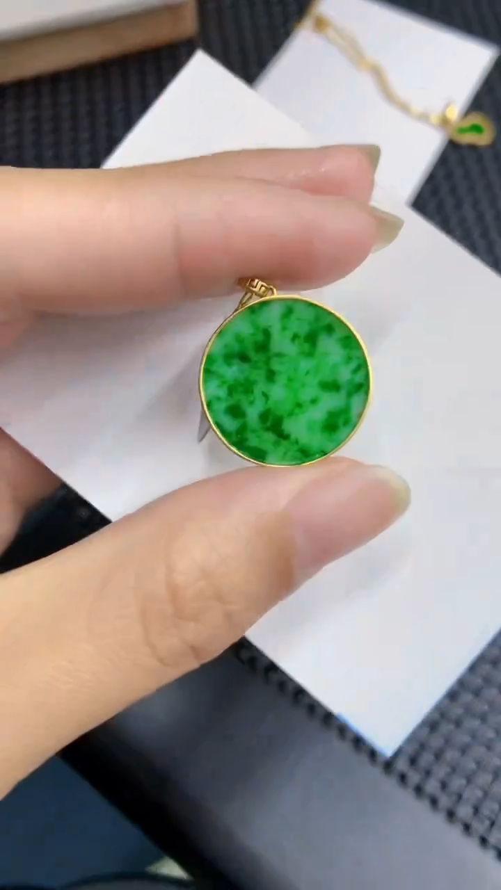 【闪购商品】翡翠颈饰18K金镶嵌            8