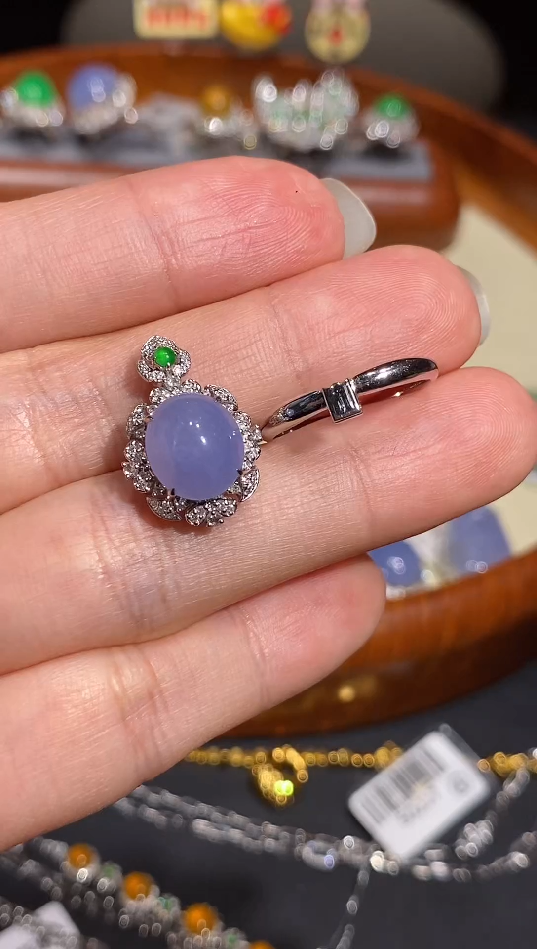 【闪购商品】翡翠戒指18K金镶嵌戒指