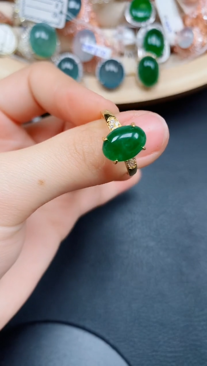 【闪购商品】翡翠戒指银S925镶嵌翡翠